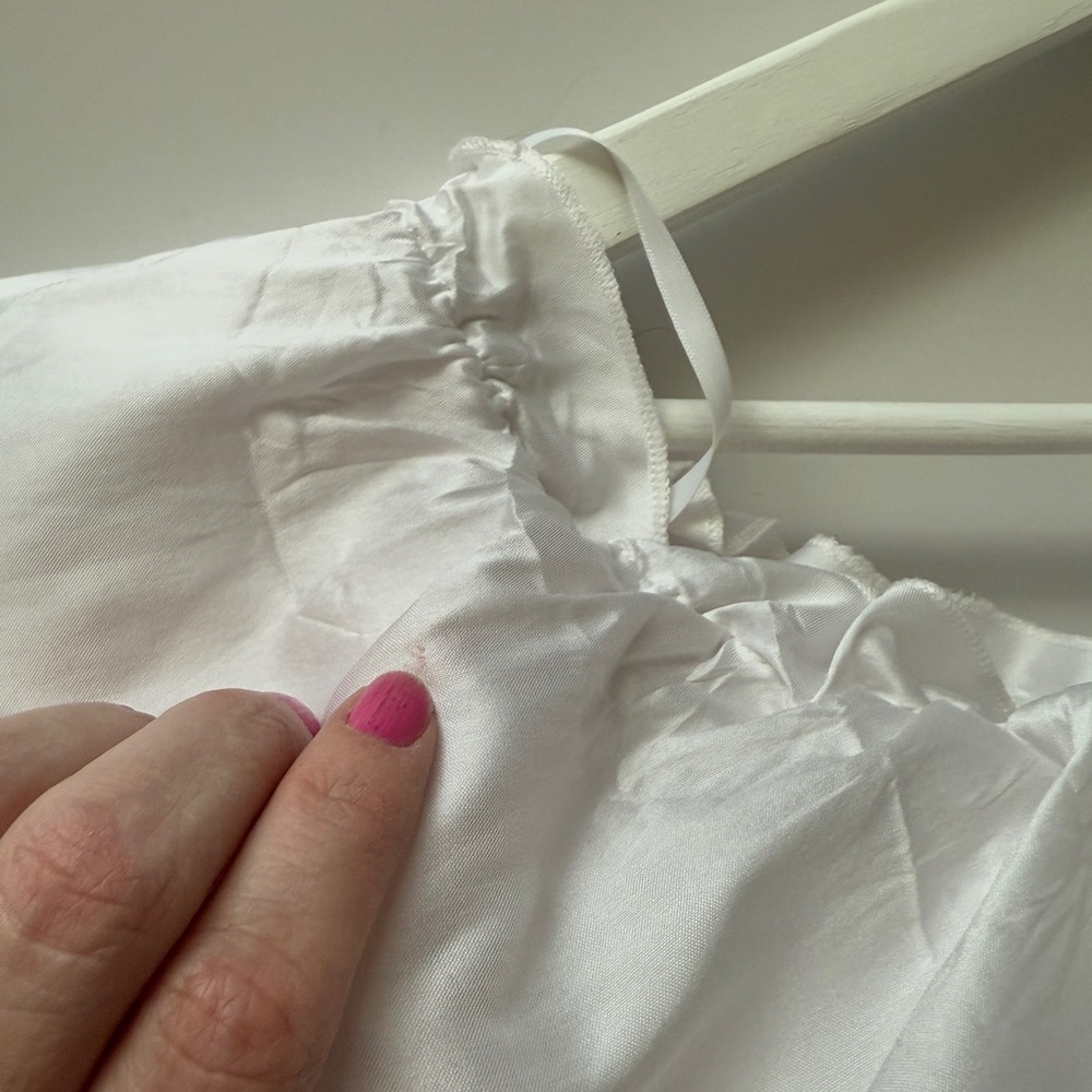 Vero Moda ASOS White Ruffle Crop Top Avant Garde Puff Sleeve XL - Picture 7 of 8